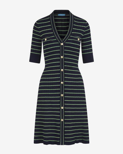 Judy Striped Knit Dress Blue Multi - Draper James
