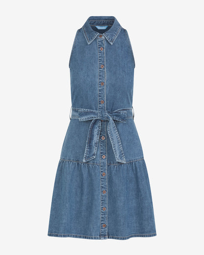 Lexi Sleeveless Tie Waist Dress Medium Wash - Draper James