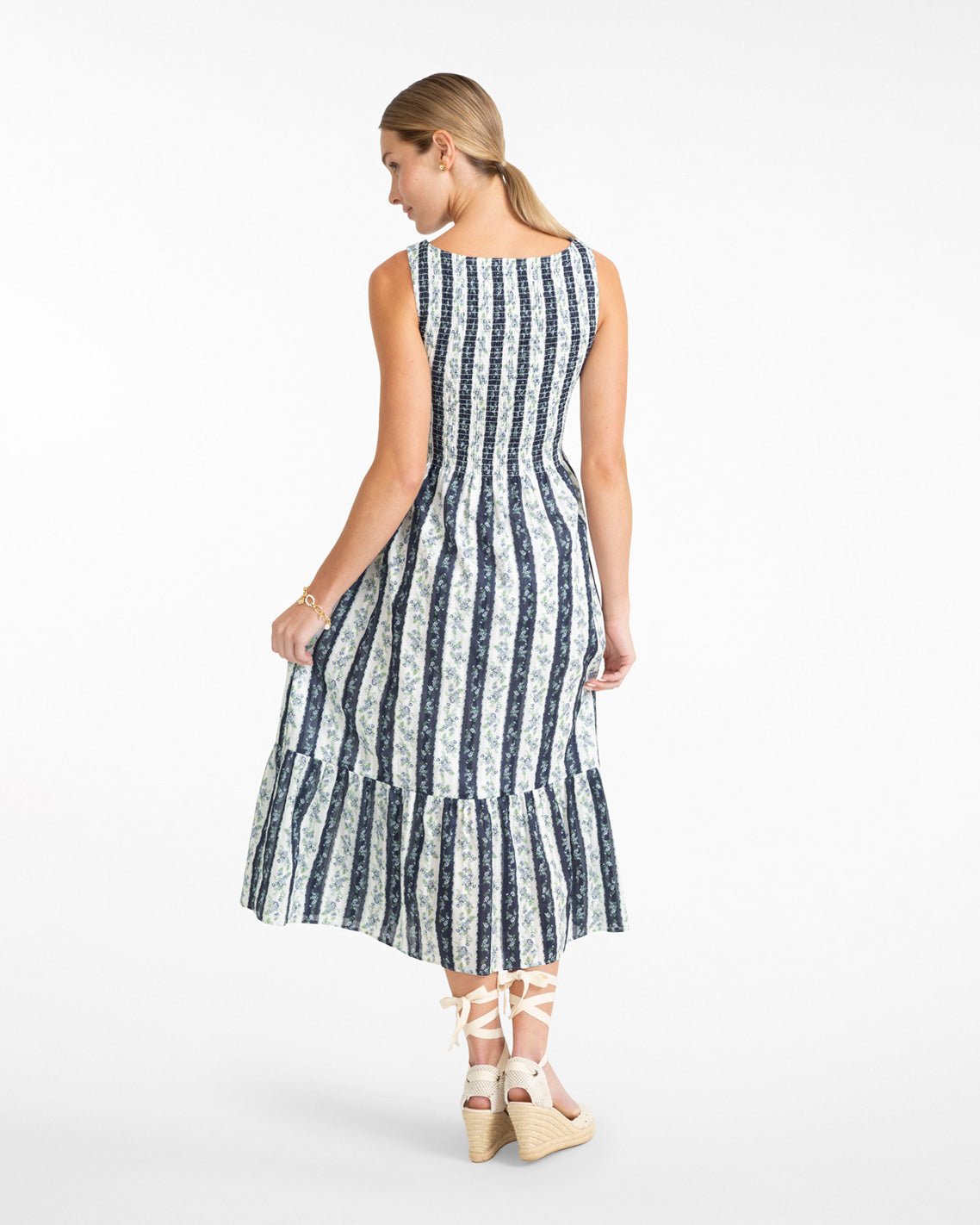 Wren Dress in Floral Stripe Multistripe - Draper James