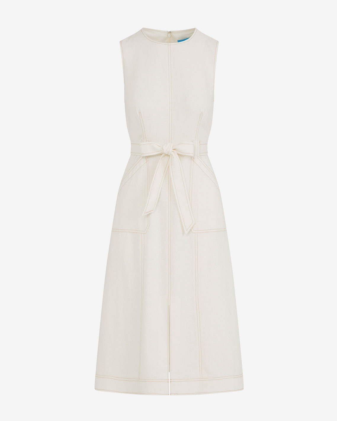 Thea Midi Dress in Linen White - Draper James