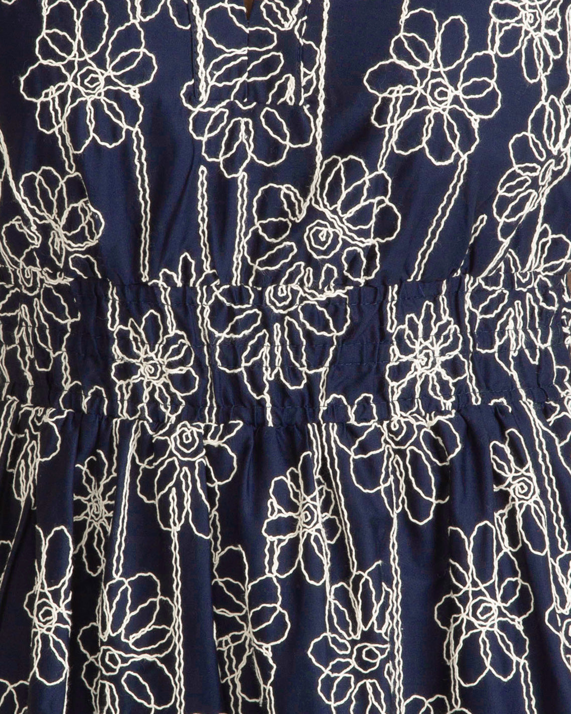 Hollie Midi Dress in Embroidery Nassau Navy Multi - Draper James