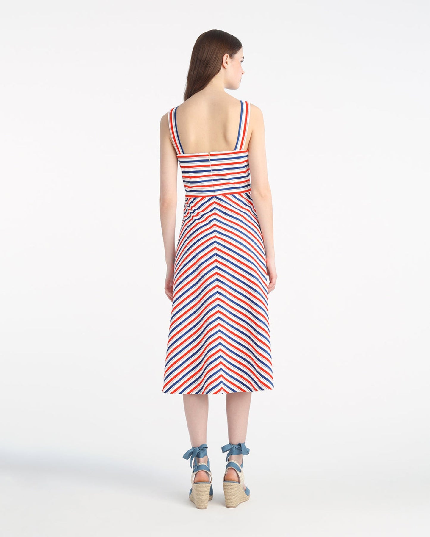 Angela Love Circle Midi Dress in Americana Stripes Americana Stripe - Draper James