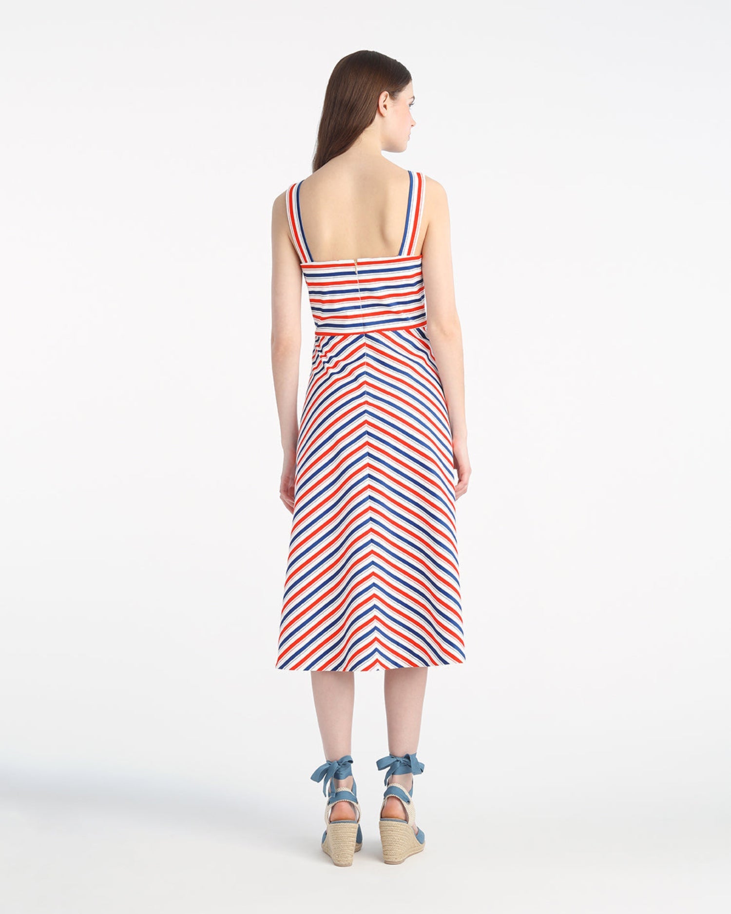 Angela Love Circle Midi Dress in Americana Stripes Americana Stripe - Draper James