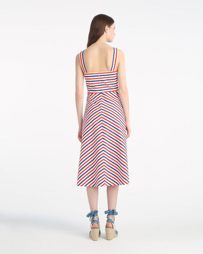 Angela Love Circle Midi Dress in Americana Stripes Americana Stripe - Draper James