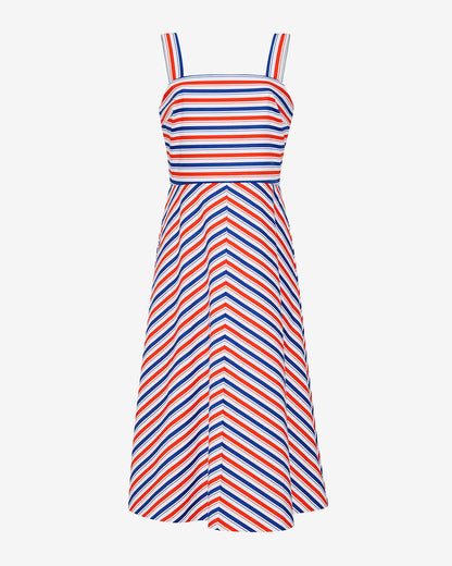 Angela Love Circle Midi Dress in Americana Stripes Americana Stripe - Draper James
