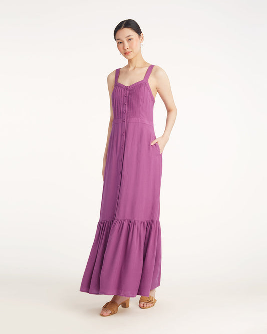 Brynn Sleeveless Midi Dress in Amethyst Purple - Draper James