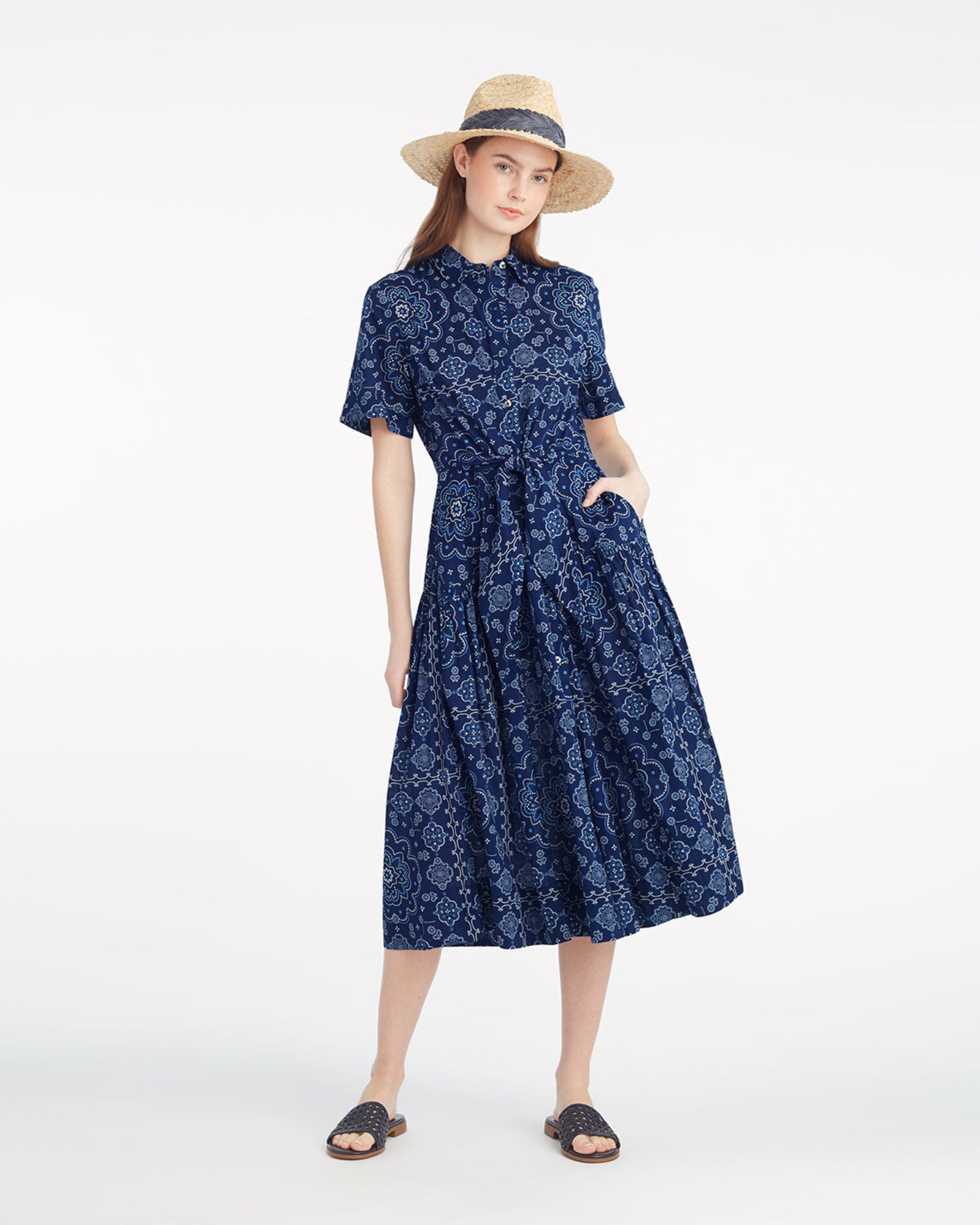 Riley Midi Shirtdress in Bandana Blue Bandana Blue - Draper James