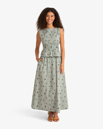 Sleeveless Top in Green Gingham Green Multi - Draper James