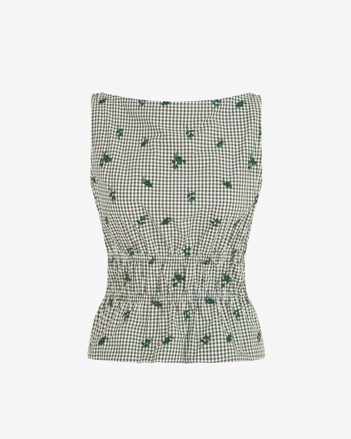 Sleeveless Top in Green Gingham Green Multi - Draper James