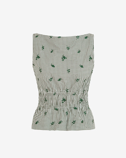 Sleeveless Top in Green Gingham Green Multi - Draper James