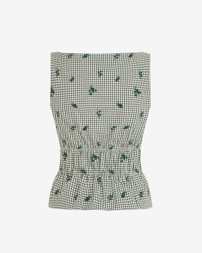 Sleeveless Top in Green Gingham Green Multi - Draper James