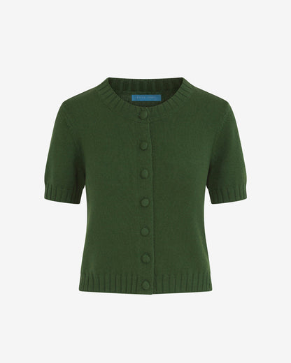 Short Sleeve Puff Sleeve Cardigan Green - Draper James