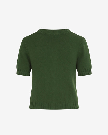 Short Sleeve Puff Sleeve Cardigan Green - Draper James