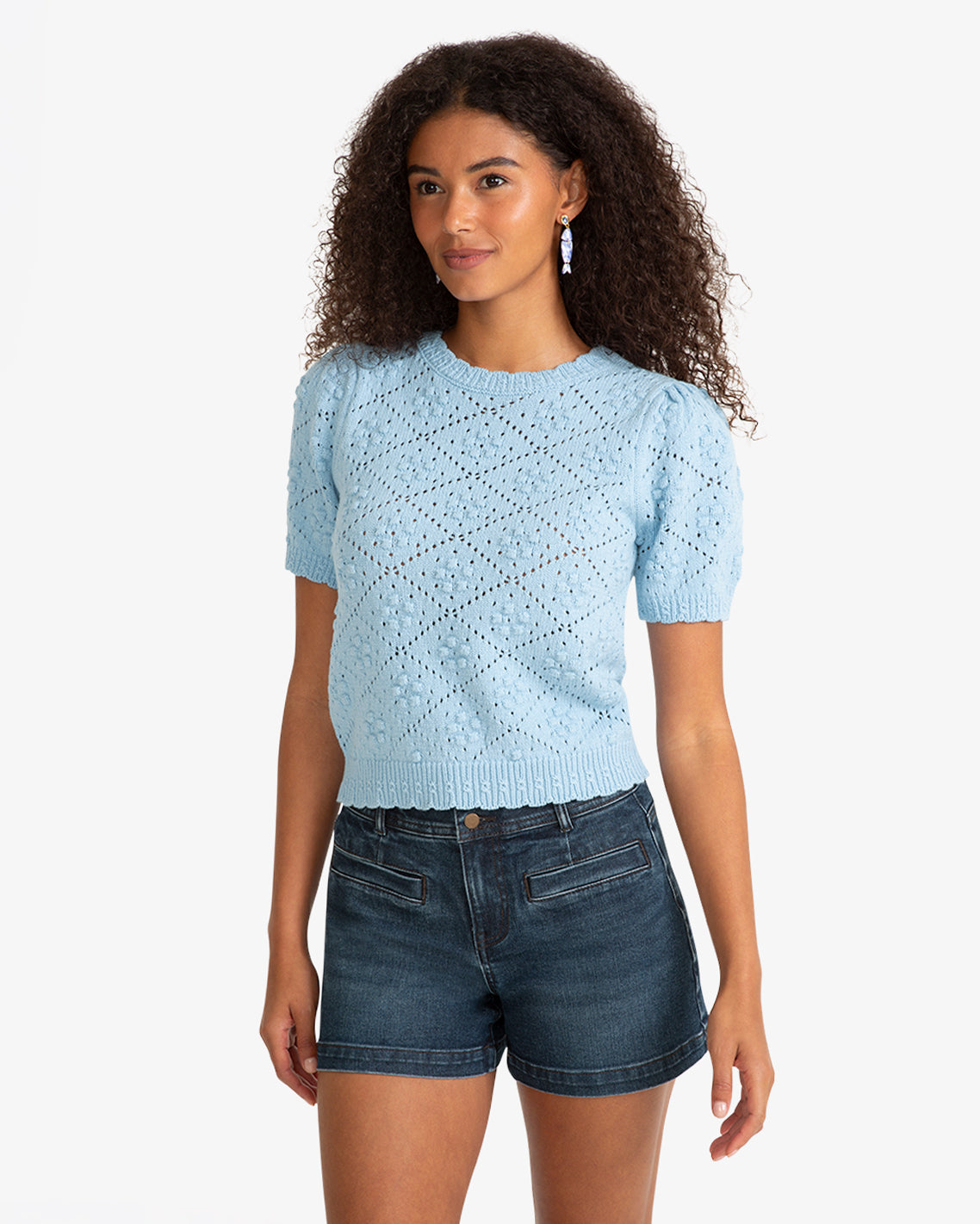 Short Sleeve Knit Powder Blue - Draper James