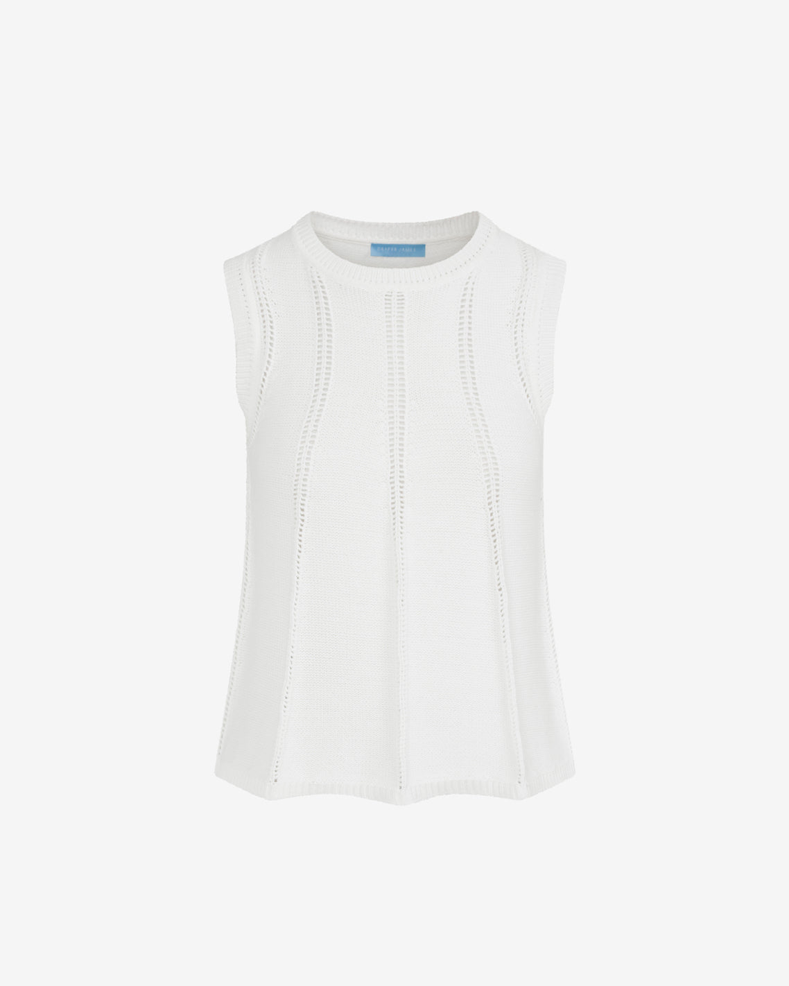 Knit Flared Tank White - Draper James