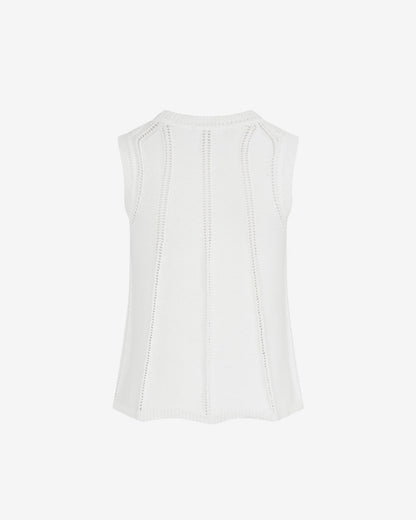 Knit Flared Tank White - Draper James