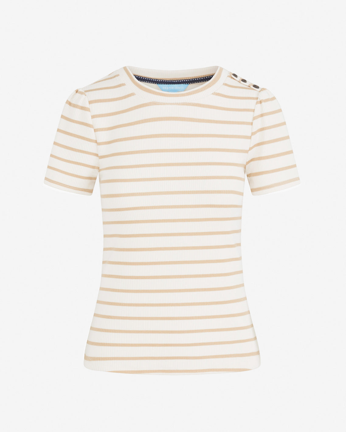 Stripe Crewneck Tee in Ivory Magnolia White Multi - Draper James