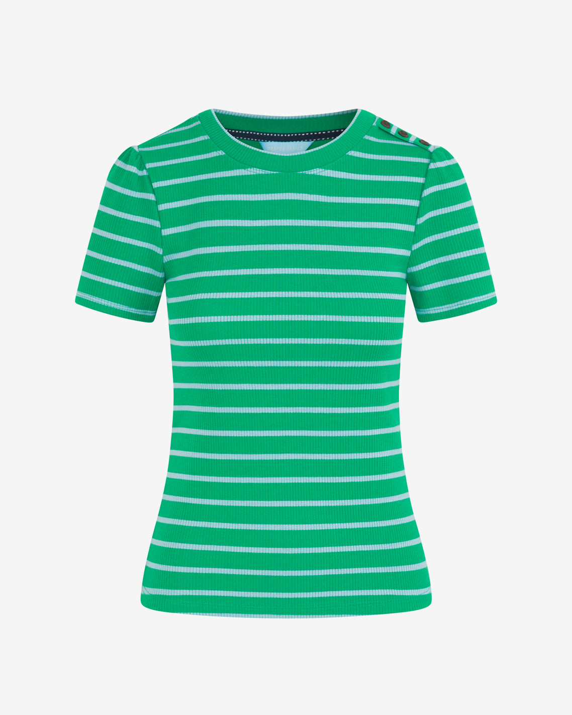 Stripe Crewneck Tee in Green Royal Blue Multi - Draper James