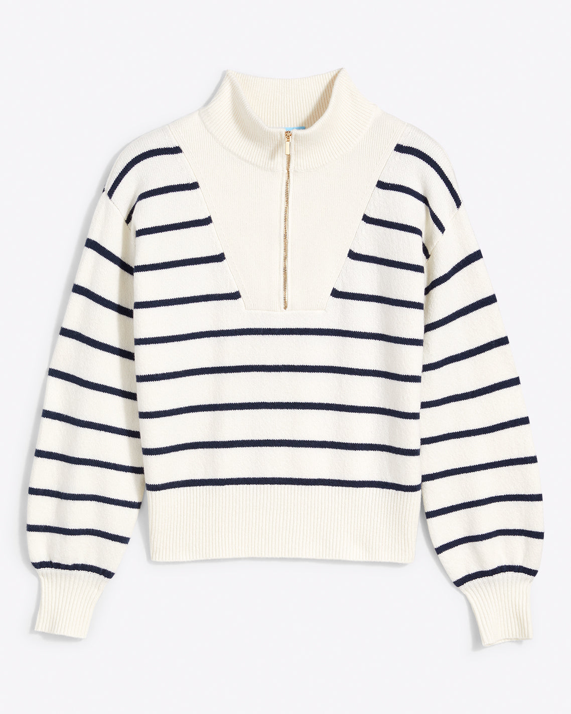 Striped Zip-Up Sweater in Mariner Stripe Mariner Stripe - Draper James