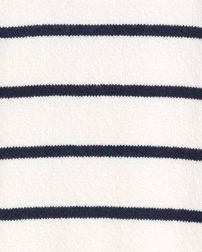 Striped Zip-Up Sweater in Mariner Stripe Mariner Stripe - Draper James