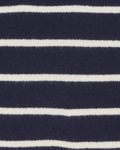 Striped Quarter Zip Sweater in Navy Mariner Stripe Nassau Navy - Draper James