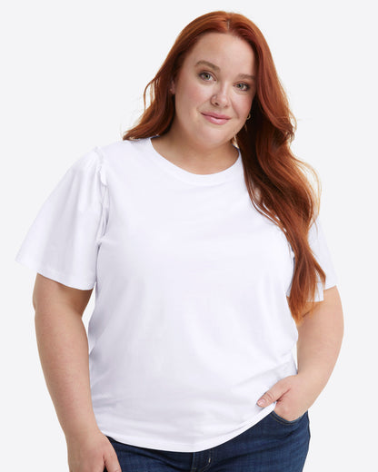 Short Sleeve Easy Knit Top in White Magnolia White - Draper James