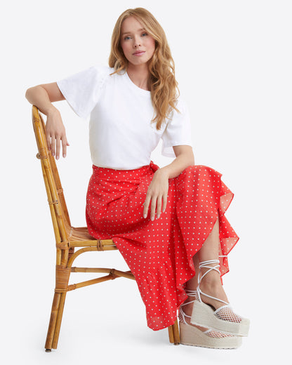 Short Sleeve Easy Knit Top in White Magnolia White - Draper James