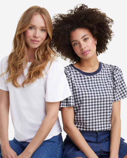 Short Sleeve Easy Knit Top in White Magnolia White - Draper James