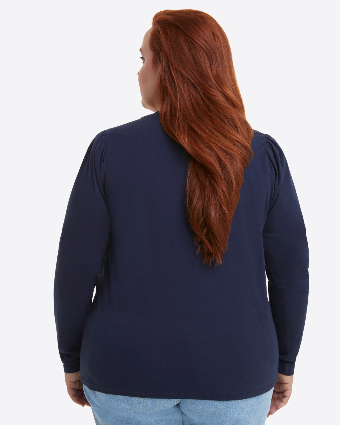 Long-Sleeve Easy Knit Top in Navy Nassau Navy - Draper James