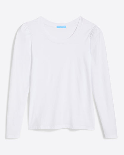 Long-Sleeve Easy Knit Top in White Magnolia White - Draper James