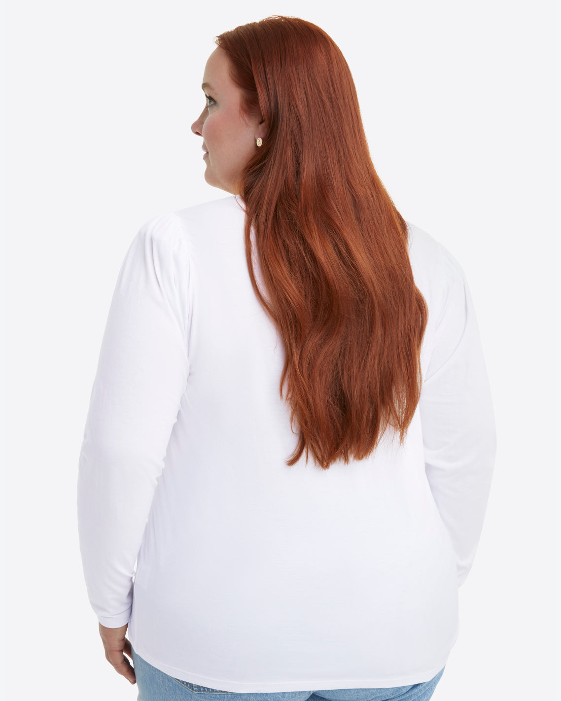Long-Sleeve Easy Knit Top in White Magnolia White - Draper James