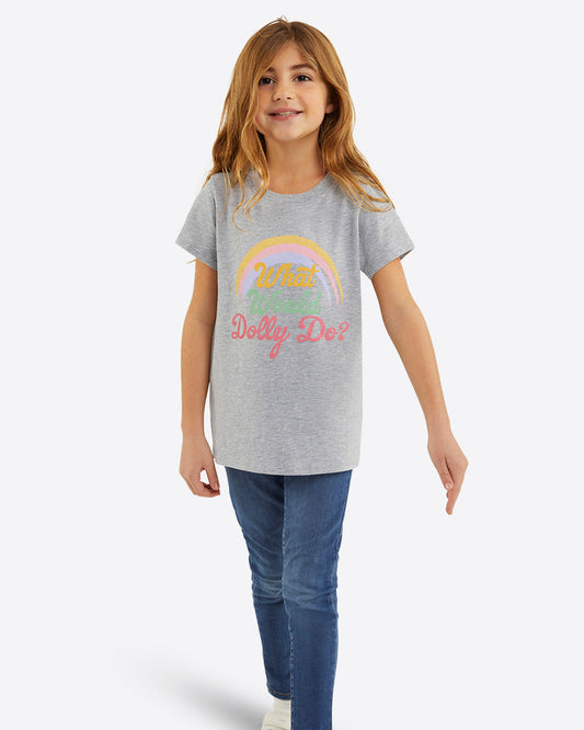 Kids What Would Dolly Do Rainbow T-Shirt Grey - Draper James