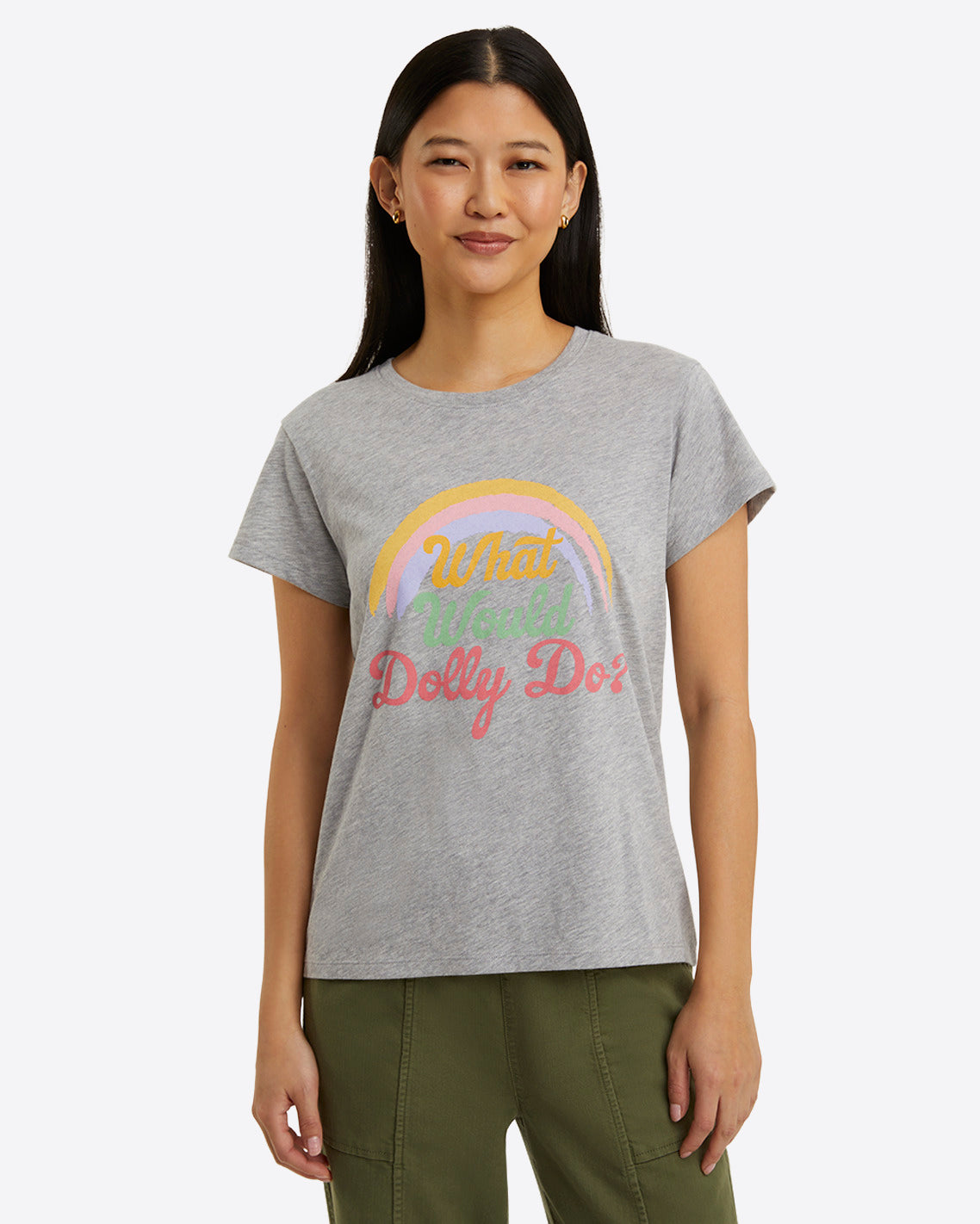 WWDD Rainbow T-Shirt – What Would Dolly Do Grey - Draper James