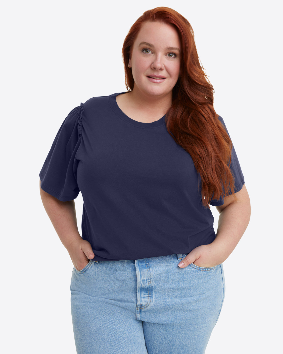 Short Sleeve Easy Knit Top in Navy Nassau Navy - Draper James