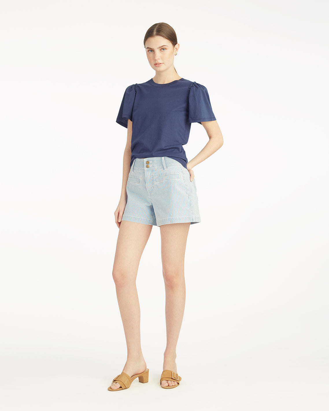 Short Sleeve Easy Knit Top in Navy Nassau Navy - Draper James