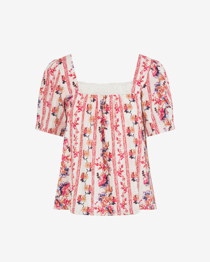 Square Neck Floral Top Fuschia - Draper James