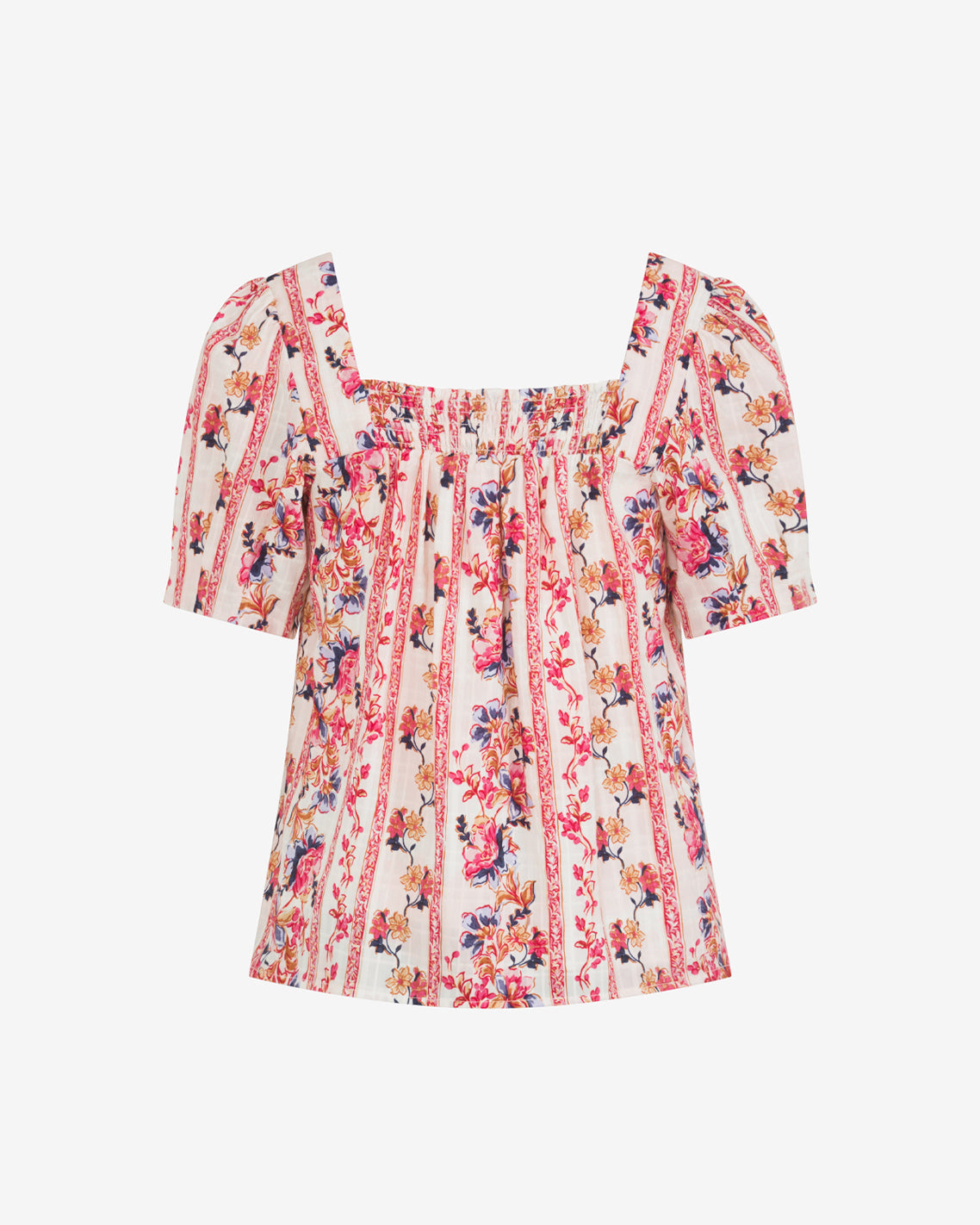 Square Neck Floral Top Fuschia - Draper James