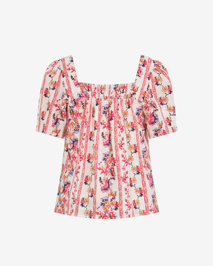 Square Neck Floral Top Fuschia - Draper James