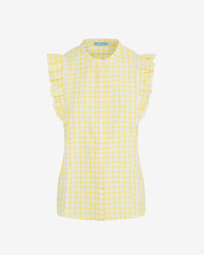 Grid Print Top Yellow - Draper James