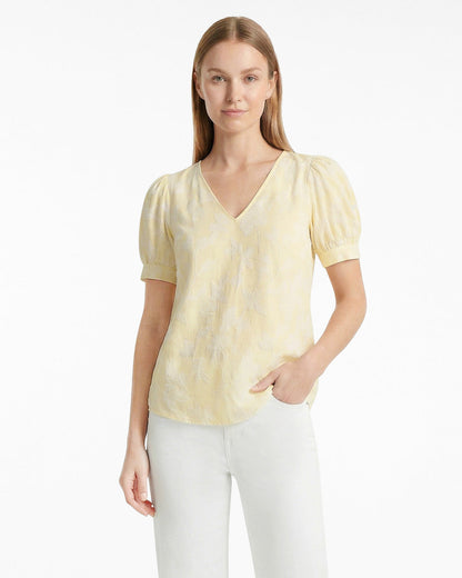 Striped Fil Coupe Heidi Top Yellow - Draper James