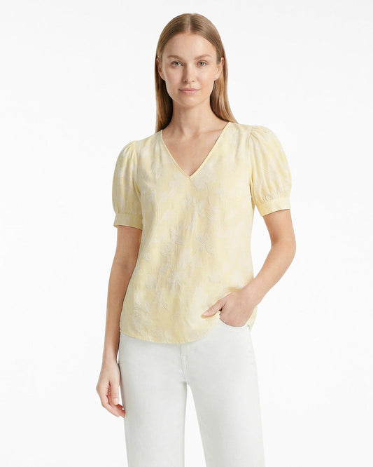 Striped Fil Coupe Heidi Top Yellow - Draper James