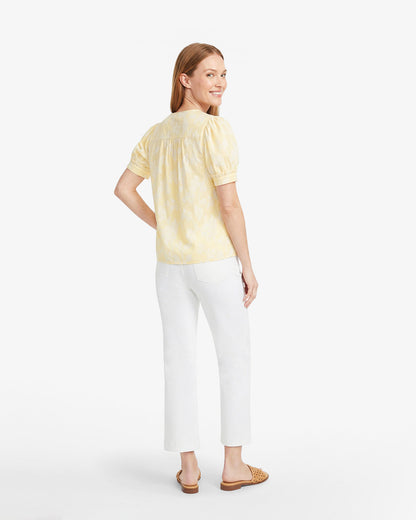 Striped Fil Coupe Heidi Top Yellow - Draper James