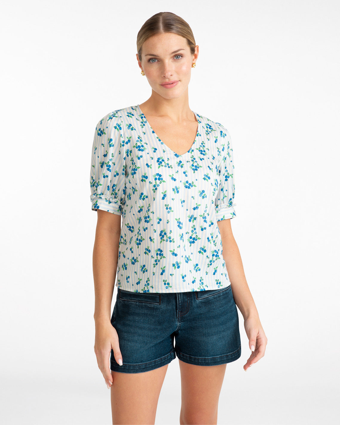 Heidi Top | Women's Blouses & Tops by Draper James Blue Multi - Draper James