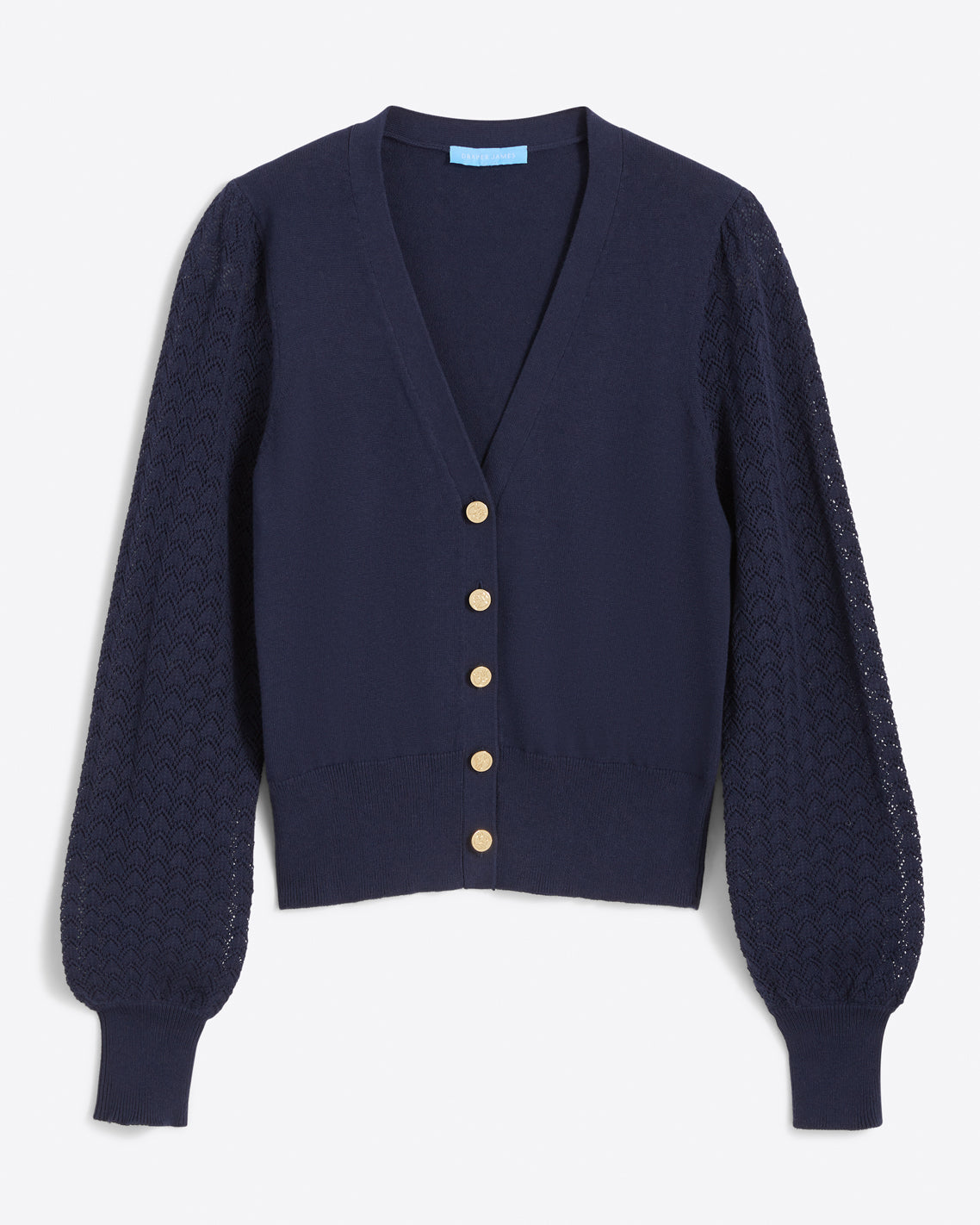 Button Front Cardigan in Navy Nassau Navy - Draper James