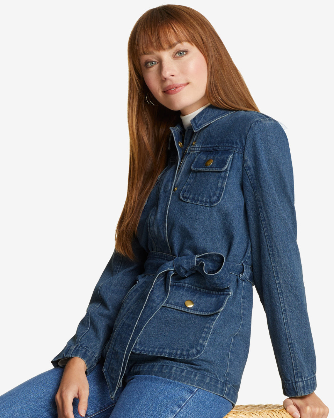 Field Jacket in Dark Wash Denim Dark Wash - Draper James