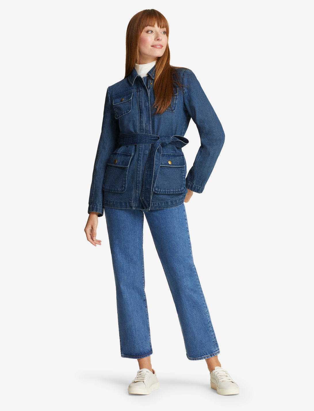 Field Jacket in Dark Wash Denim Dark Wash - Draper James