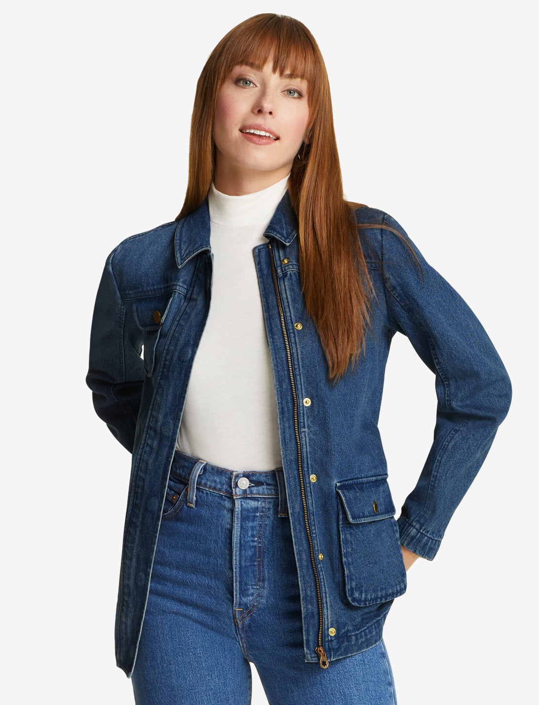 Field Jacket in Dark Wash Denim Dark Wash - Draper James