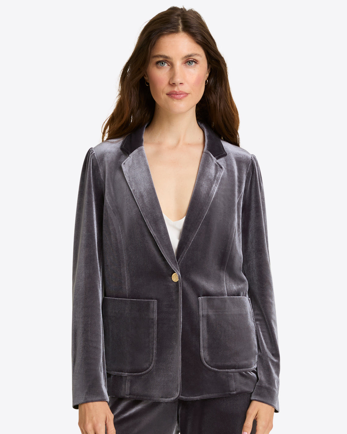 Velvet Blazer | Women's Evening Blazers by Draper James Dark Grey - Draper James