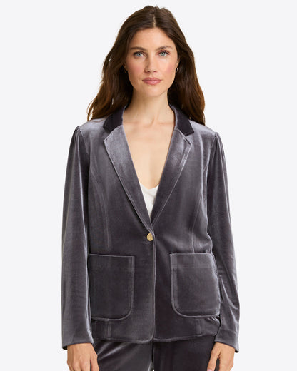 Velvet Blazer | Women's Evening Blazers by Draper James Dark Grey - Draper James