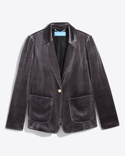 Velvet Blazer | Women's Evening Blazers by Draper James Dark Grey - Draper James